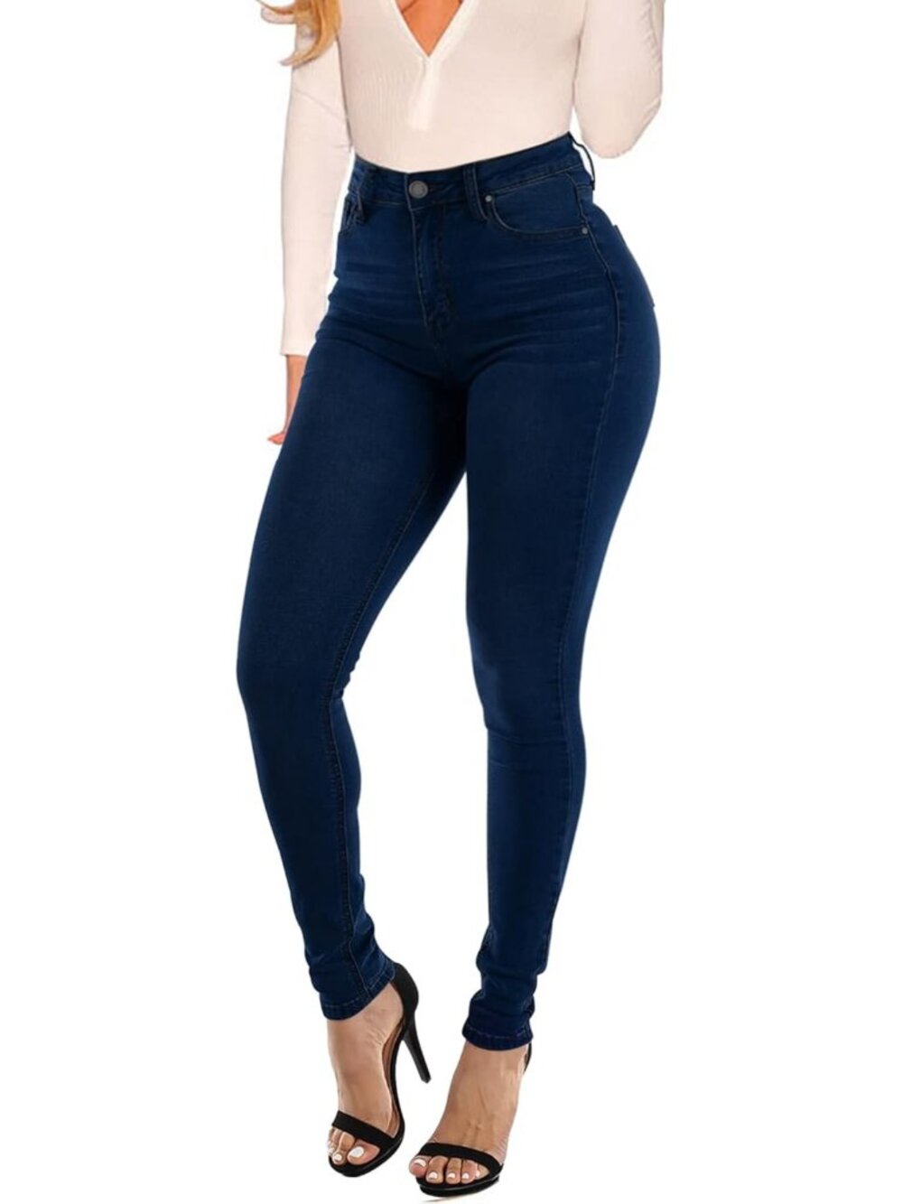 🆕Women's Dark Blue High Waist Stretch Butt Lifting Skinny Colombian Jeans